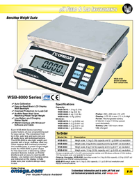 Thumbnail of document Data Sheet - WSB-8015 Bench Top Weigh Scale for Low Weight Capacities